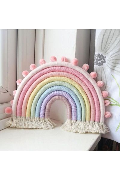 Choice Multi-Colored Ins Style Nordic Style Rainbow Home Children's Room Decoration Pendant Woven Rainbow H