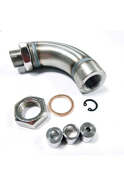 Choice Silver Stainless Steel Exhaust Catalytic Converter M18X1.5 J-Style O2 Oxygen Sensor Defouler Restric