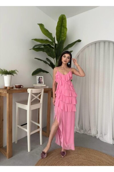 JANES Ples Slit Detailed Dress