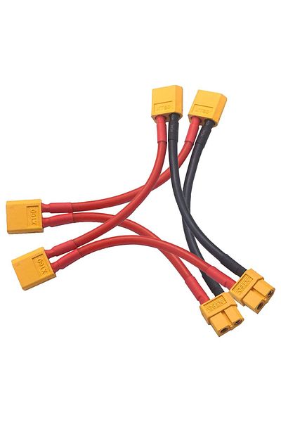 AOKIN 2 pairs XT60 series cable 2PCS 14AWG XT60 Parallel Battery Connector 2-Male to 1-Female XT-60 Cable