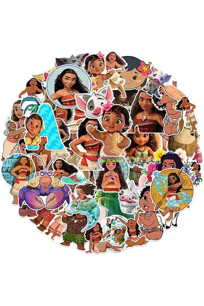 Choice 3cm Beige 50pcs Disney Cartoon Moana Stickers Waterproof Decals Laptop Motorcycle Phone Notebook Dec