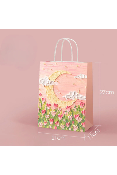 Choice10 حقيبة هدايا وردية اللون، مقاس 21×27×11 سم، قطعة واحدة، من 1 إلى 50 ق...