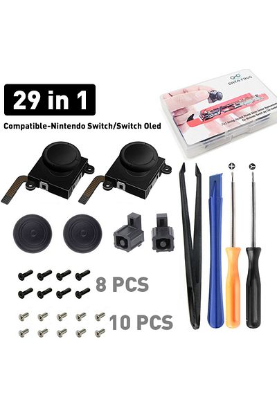 Choice 29 in 1 DATA FROG 3D Analog Thumb Stick Replacement Joycon Spare Kit For Nintendo Switch LITE OLED C