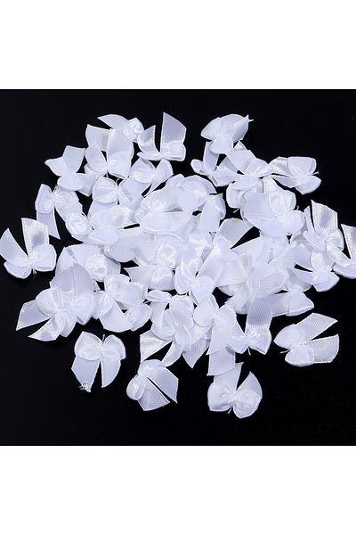 Choice 2.5x2cm White 100pcs/lot Polyester Satin Ribbon Bows Colored Mini Ribbon Bow Tie For DIY Handmade Cl