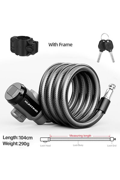 Choice with bracket 104cm Xunting 83cm 104cm Bike Cable Lock Key Fixed Secure Anti Theft with Bracket Scoot