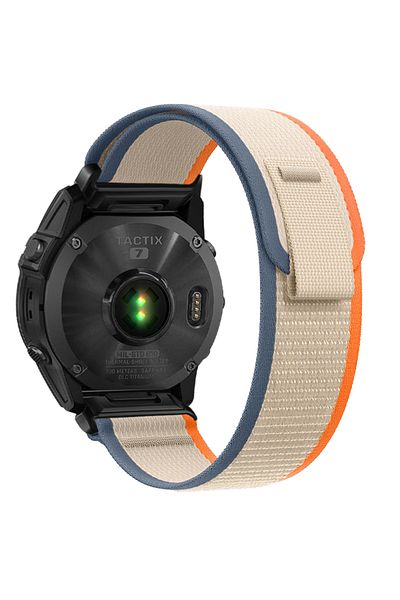 Choice Quick fit 22mm white orange 22mm 26mm Loop Nylon Quick Release Strap for Garmin Fenix 7X 7 Pro Fenix