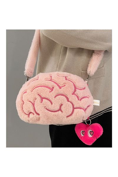 Choice Pink brain bag Pink Brain Plush Backpack Human Organs Stuffed Plushie Toy Creative Fashion Design Pu