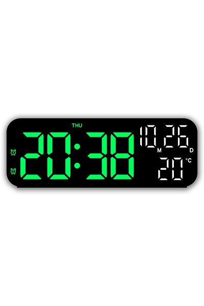 Choice A4 9 Inch Voice Control Digital Alarm Clock Date Time Temperature Display Countdown Dual Alarms 12/2
