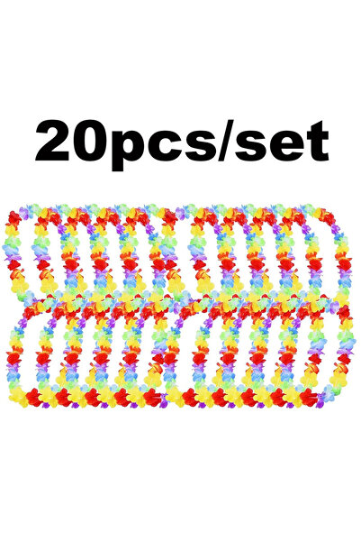 Choice مجموعة من 20 قطعة من أكاليل الزهور الاصطناعية لتزيين باب حفلة هاواي، م...