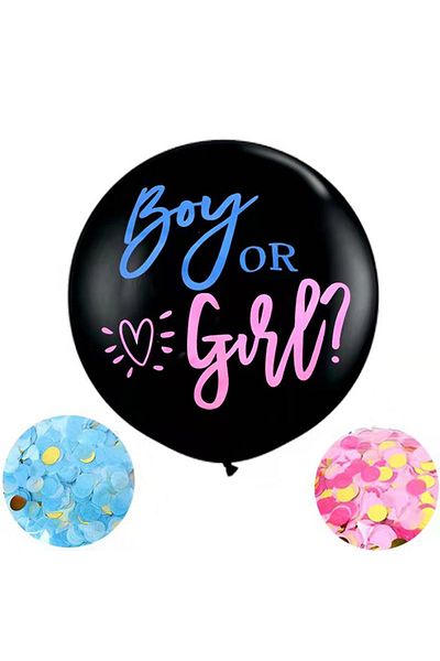 Choice Other black 1 Set Giant Boy Or Girl Gender Reveal Black Latex Balloon Baby Shower Confetti Ballons B