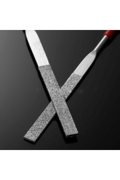 Choice 2 قطعة ملف الماس مجموعة مقبض بلاستيكي المعادن الأحجار طحن شقة ملف إبرة الماس DIY الخشب Ras...