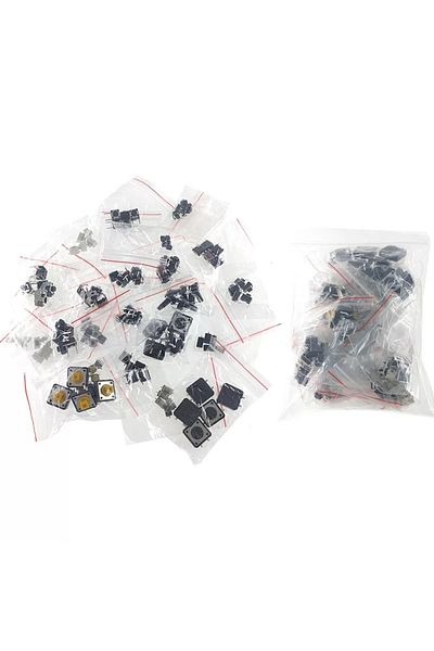 Choice 25 values-125PCS 125Pcs 25 Types Micro Tact Push Button Switch Assorted Kit SMD DIP 2*4 3*6 4*4 6*6