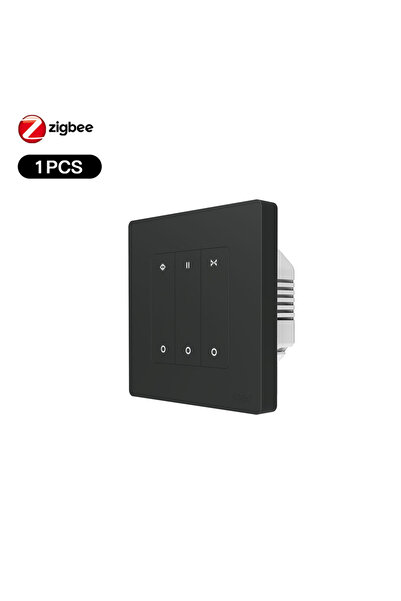 MOES مفتاح ستارة ذكي من MOES أسود اللون مزود بحلقة نجمة ZigBee للستائر الدوارة الكهربائية