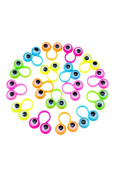Choice 30pcs 10/30/50pcs Finger Puppets Plastic Rings with Wiggle Eyes Kids Toys Baby Party Favors Practica