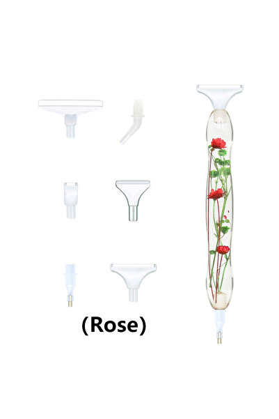 Choice قلم رسم ماسي وردي خماسي الأبعاد من الراتينج مع 6 رؤوس أقلام بلاستيكية ...