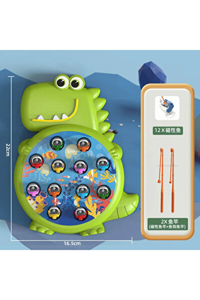 Choice لعبة صيد السمك المغناطيسية البسيطة على شكل ديناصور أخضر، لعبة صنارة صي...