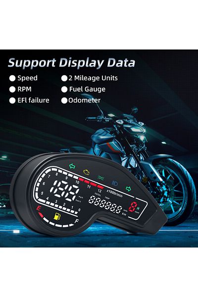 ZMFJH Motorcycle Speedometer 12v Universal Multifunctional Moto Gauge Led Digital Odometer For Honda Nx...