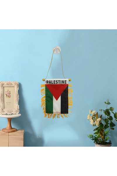Choice 1Pcs Palestine Small Hanging Flag Double Sided Tassel With Sucking Disc Car Decoration Hanging Fl...