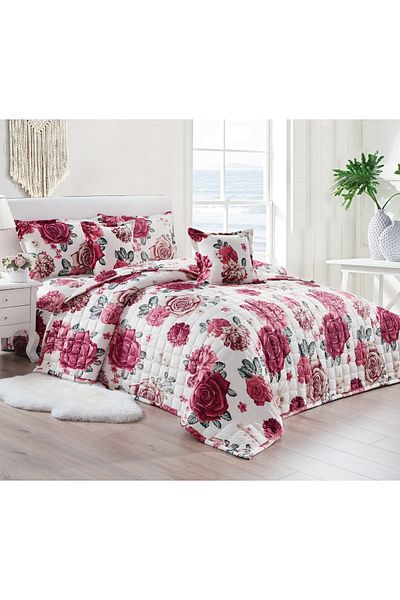Generic 4 Pieces Floral Comforter Set For All Season Single Size 160X210Cm Velvet Bedding Set