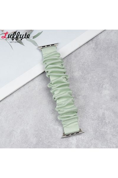 Choice 38mm 40mm 41mm Green Elastic Scrunchie Strap for Apple Watch Band 44mm 40mm 42mm 41mm 38mm 45mm 49mm
