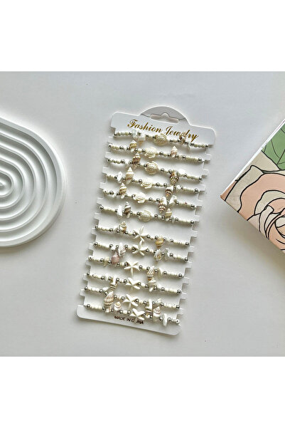 Choice Turtle 12 Pieces Summer Ocean Style White Turquoise Turtle Beaded Brac...