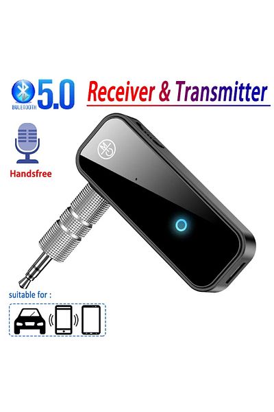 Opansten جهاز استقبال صوت بلوتوث 5.0 أسود اللون، جهاز إرسال Hansfree Call، مقبس AUX 3.5 مم، دونجل USB، موسيقى ستيريو مع