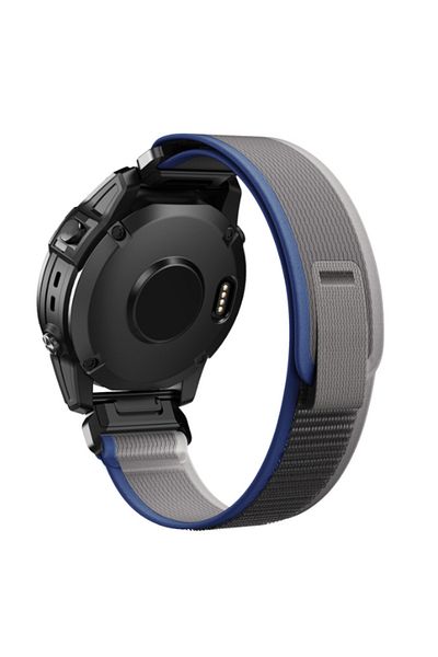 Choice Quick fit 22mm Blue gray 22mm 26mm Loop Nylon Quick Release Strap for Garmin Fenix 7X 7 Pro Fenix 6X