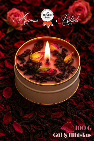 ANCİLLA Pembe Gül Ve Hibiskus Kokulu Arınma Ritüeli Mumu | Meditasyon & Aşk T...