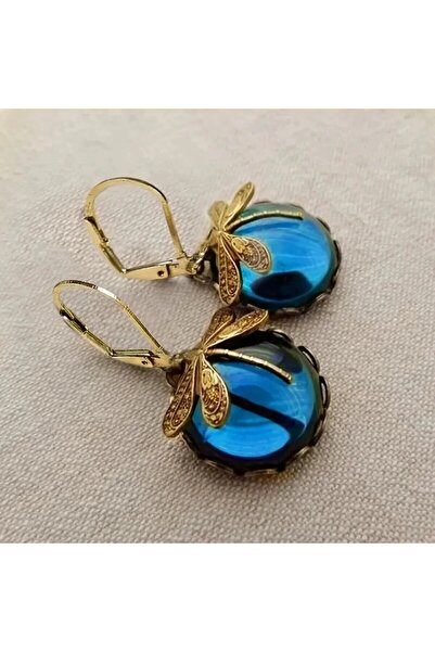 Choice أقراط E778-Blue Moonstone على شكل يعسوب - مجوهرات نسائية على الطراز ال...