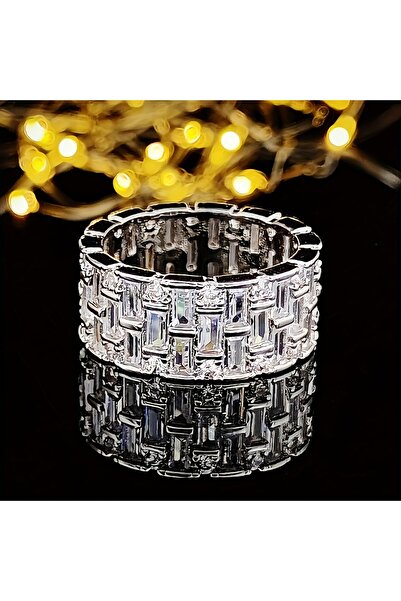 Choice 7 خاتم أبيض مستطيل عصري باللون الأبيض من إنتاج عام 2024، هدية حفلات نسائية، مجوهرات بالجملة