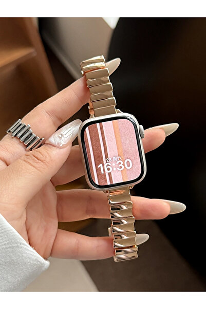 Choice 38 or 40 or 41mm Rose Gold Luxury Metal Band For iWatch Ultra 10 9 8 7...