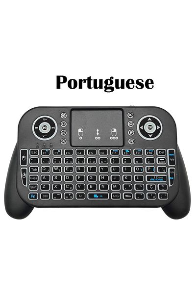 Choice Backlit Portuguese Mini Wireless Keyboard V8 7 Backlit 2.4G Bluetooth Air Mouse Remote Control Touch