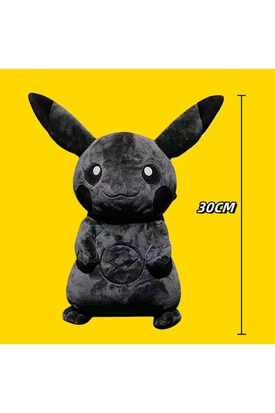 Choice Dark Pikachu 30CM 30CM Pokemon X Fragment Anime Character Dark Pikachu Doll Kawaii Pop Doll Black Pi