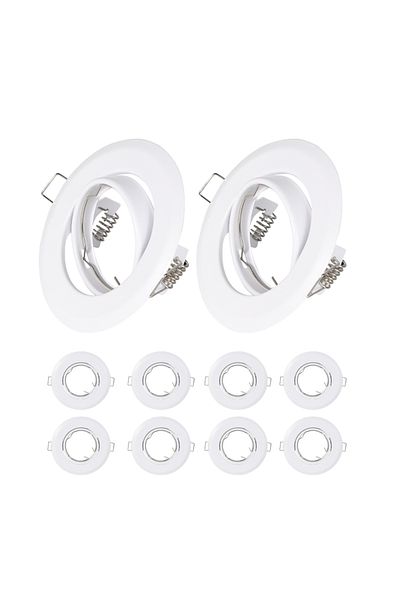 JOYINLED 1389W 10pcs Recessed LED Ceiling Frame Single Ring Suit GU10/MR16 Downlight Bracket Holder Fixtures