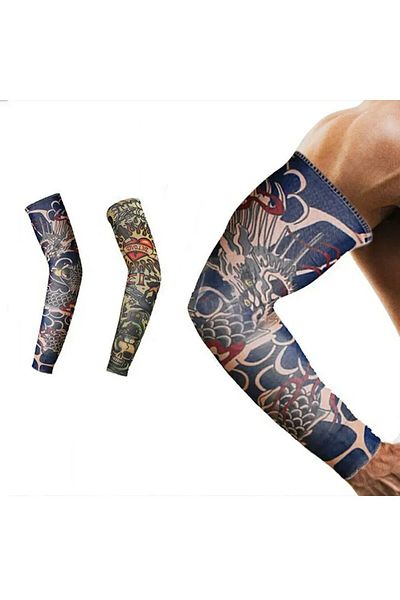 Choice 2 Pairs 2 Pairs Tattoo Sleeves Summer Sports Outdoor Breathable Sweat Absorbent Ice Silk Sunblock Wi