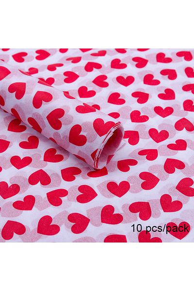 Choice A 10Pc 50x66cm Love Heart Tissue Paper DIY Handmade Flower Bouquet Wrapping Paper Wedding Party Val.