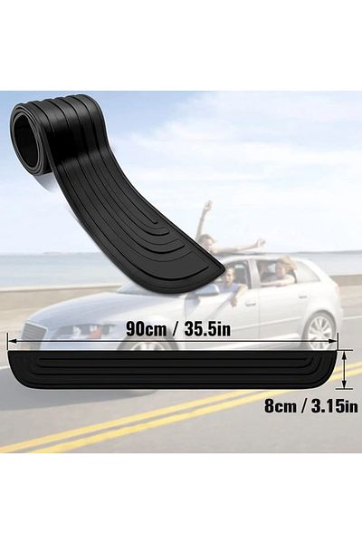 Choice 90x8cm Universal ​Rear Bumper Guard Car Trunk Door Sill Plate Protector PVC Rubber Protector Strip F