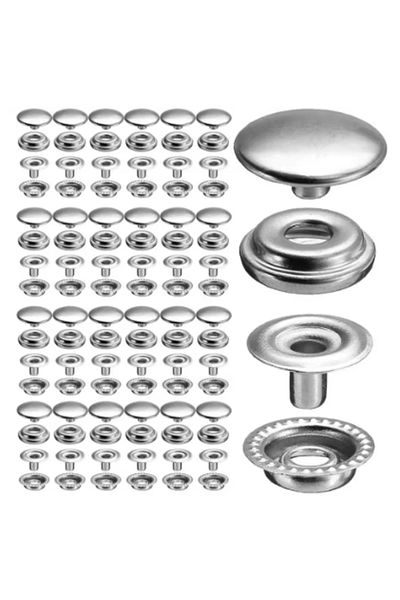 Choice 15MM 100PCS Stainless Steel Canvas Snap Fastener Kit Snap Fastener, Used For Boat Cover, Sewing Leat