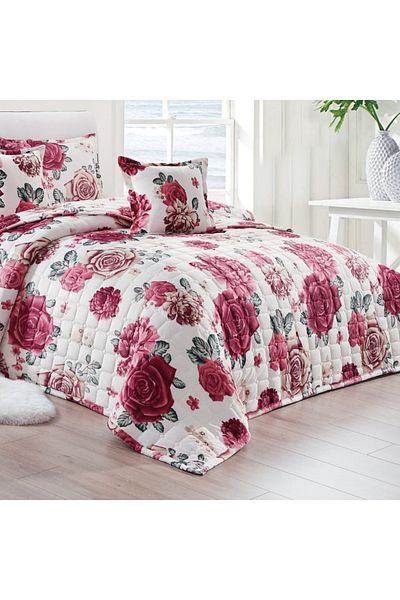 Generic 4 Pieces Floral Comforter Set For All Season Single Size 160X210Cm Velvet Bedding Set