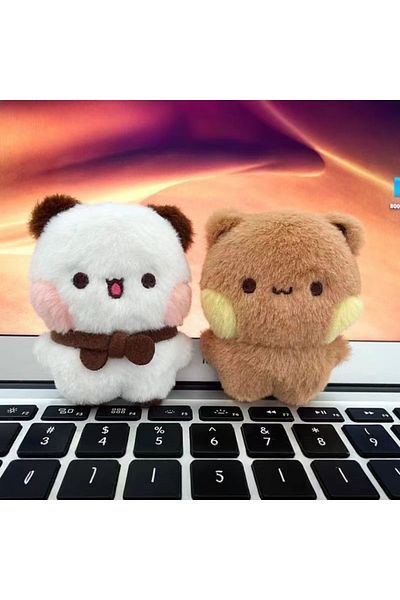 Choice 2 PCS Kawaii New Panda Bubu And Yier Pendant Dolls Cute Cartoon Panda Bear Doll Key Chain Backpack P