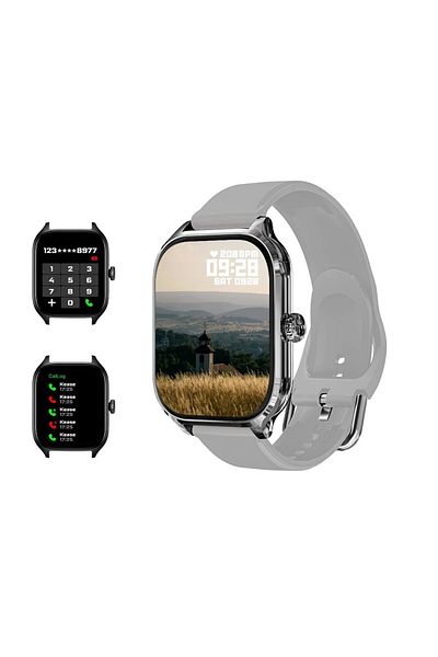 LAXASFIT SilverSR LAXASFIT H9 Smartwatch Dial to Answer Calls Calorie Tracking Heart Rate Blood Oxygen Monito