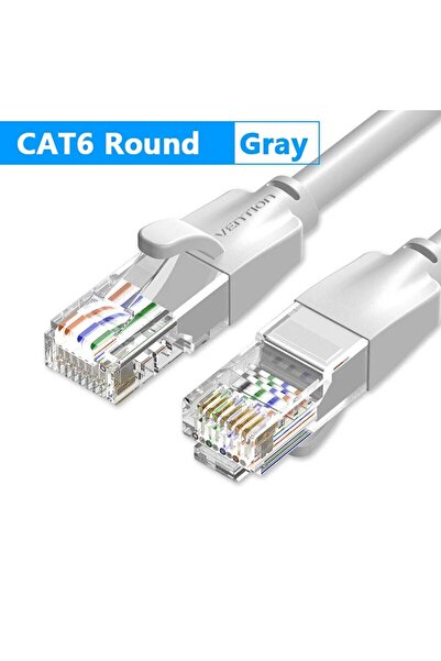 Choice حزمة 1 كابل إيثرنت Vention Cat6 دائري رمادي CTA6 بطول 1 متر، كابل إنتر...