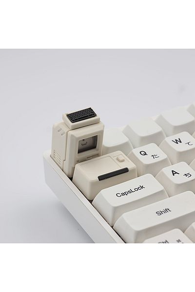 Choice Vintage white 2PC Nostalgic Mini Macintosh Keycap Classic Retro MAC Hat FC Cute Style ABS PC Creativ