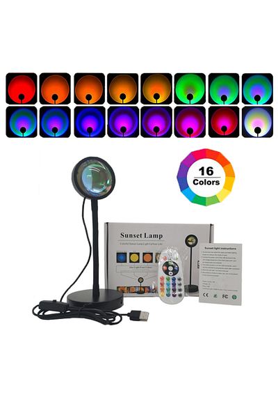 Choice One Set Led Sunset Projector Night Light 16 Colors Changing Rainbow Sun Aura Led Atmosphere Projecti