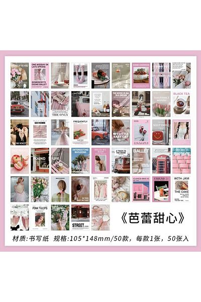 Choice D 50 sheets Junk Journal School Stationery Supplies INS Landscape Scrapbooking Collage Aesthetic De.