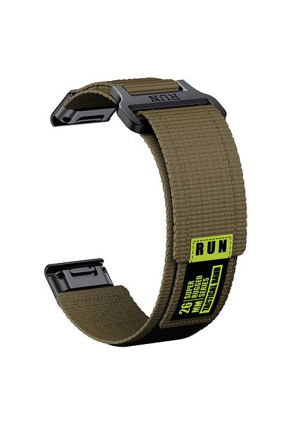 Choice 26mm army green 22/26mm Nylon Quick Release Strap for Garmin Fenix 7 7X Pro 6 6X 5 5X Plus QuickFit