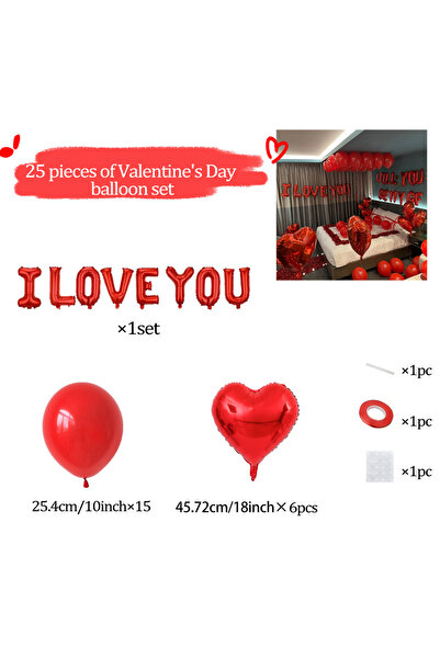 Choice مجموعة بالونات أخرى مجموعة بالونات أحبك باللون الأحمر بالون من رقائق ا...