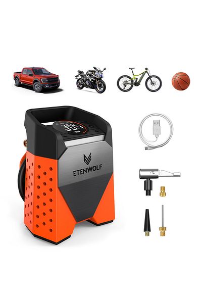 Choice S3se Orange Etenwolf Zephyr S3c Portable Air Compressor 100% Duty Cycle Car Tire Inflator 7800mah Fo