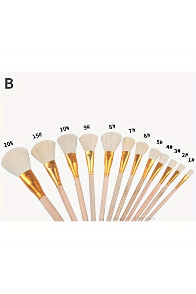 Choice B 12pcs Pottery Art Wool Brush for Ceramic Glaze/painting Coloring Wat...