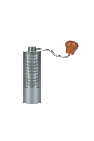 Choice مطحنة قهوة يدوية احترافية فضية اللون، هيكل معدني بالكامل، تصميم مضاد للانزلاق، مطحنة محمولة